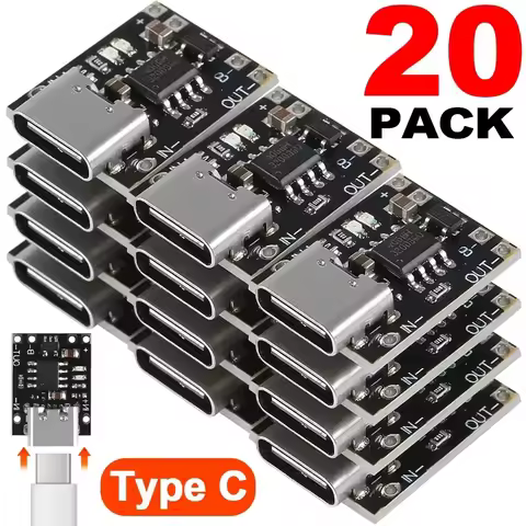 1-20Pcs TP4056 3.7V Lithium Battery Charging Discharging Board With Protection Type-C USB Type C Li-
