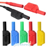 FAYSHOWS Banana Plug, Stackable 4MM Banana Plug Connector, DIY Black Red Banana Plug Wire Solder Ele