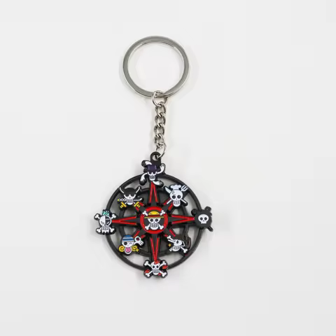 Anime One Piece Keychain Pirate Ship Skull Pendant Jewelry Friend Gift Women Men Fashion Backpack De