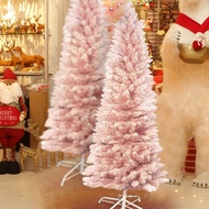 Great-King 120cm Pink Pointed Snow Slim Christmas tree Flocking Christmas decoration tree