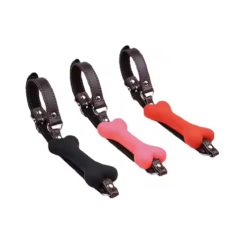 Flirting Silicone Dog Bone Ball Gag Mouth Gag Adult Couples Game Punishment Role Play Props