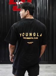 Áo Thun Cổ Tròn Nam Dáng Rộng Youngla Oversize Thể Thao Gymer Thích hợp tập Gym Dạo Phố
