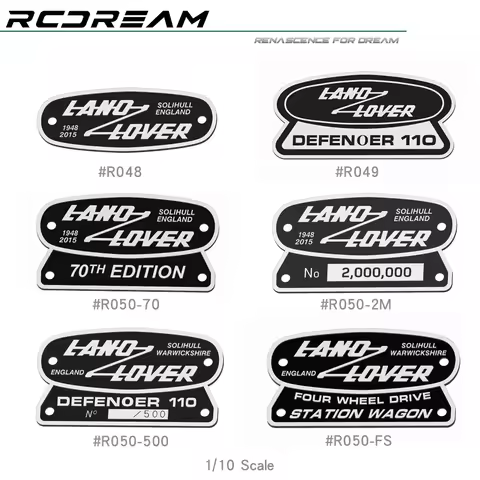 RCDream 1/10 1/8 Simulation Customized Stainless Steel Emblem Sticker Badge Logo for TRX-4 Defender