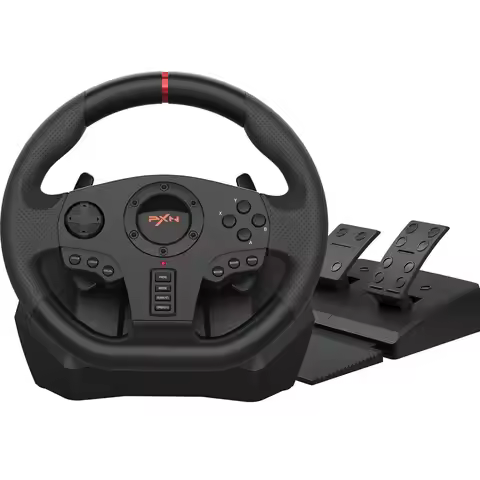 PC Racing Steering Wheel | PXN V900 Driving Simulator,Gaming Steering Wheelwith Pedals for PC,PS4,PS