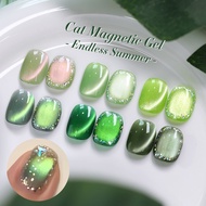 BORN PRETTY 10ml Auroras Green Colored Series Cat Magnetic Nail Gel Polish Ultra Shine Glass Beads S