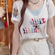 Fashionable Women's Plus Size Two-Piece Short Sleeve Top - Stylish Loose Fit That Goes With Everythi