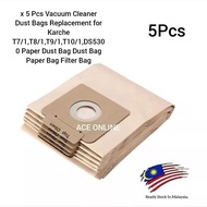 High Quality x 5 Pcs Vacuum Cleaner Dust Bags Replacement for Karcher T7/1,T8/1,T9/1,T10/1,DS5300 Pa
