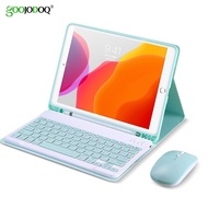 For iPad 9.7 2017 2018 2019 10.2 5th 6th 7th Generation Bluetooth Keyboard Mouse Case for iPad Air 1