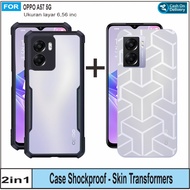 2-in-1 Oppo A57 5G Hard Case Armor Shockproof Free 3D Carbon Skin