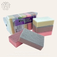 5pcs Cleaning Sponge Scrubber Scouring Pads Basin Dishwashing Wipe Kitchen Utensils 海绵 百洁布 80032