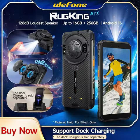 Ulefone RugKing 4G Rugged Phone Android 15 Up to 16GB+256GB AI Smartphone 9600mAh Waterproof 5.99" 5