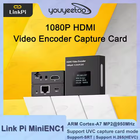 Link Pi MiniENC1 HDMI Encoder Portable Streaming Full-HD 1080P60 RTSP RTMP H265 Live Broadcast Video