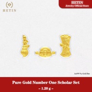 【HETIN】Cultural Blessings Gold Bar Set (1.2g）999/24K Gold Coin Gold Medallion Ornament Emas Gift Box