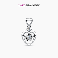 LAZO DIAMOND Dangling Hearts Dancing Diamond Pendant in 9k White Gold