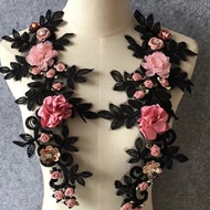 1pc Applique Renda Manik 3d Bunga Applique Bordir Potong Renda Fabrik Jahit Tampalan Kraf DIY