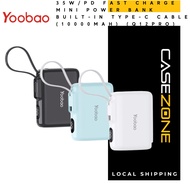 YOOBAO Q12Pro 10000MAH 35W PD QC3.0 FAST CHANGING POWERBANK WITH TYPE-C BUILT-IN CABLE