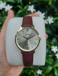Win Watch shop นาฬิกา Casio รุ่น LTP-VT01GL-9B นาฬิกาผู้หญิงสายหนังสีน้ำตาล รุ่นใหม่ล่าสุด- มั่นใจ ของแท้ 100% รับประกันสินค้า 1 ปีเต็ม
