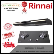 Rinnai RH-S3059-PBW LED Slimline Hood + Rinnai RB-7302S-GBS 2 Burner Built-in Hob *BUNDLE DEAL - FREE DELIVERY