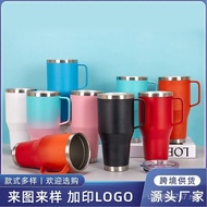 Cold-Keeping Stainless Steel Insulated Beer Mug with Handle with Straw Cup Handle Car Mug Ice Master