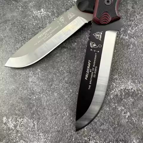 TOPS survival straight knife high hardness 154CM alloy steel integrated keel structure hiking surviv