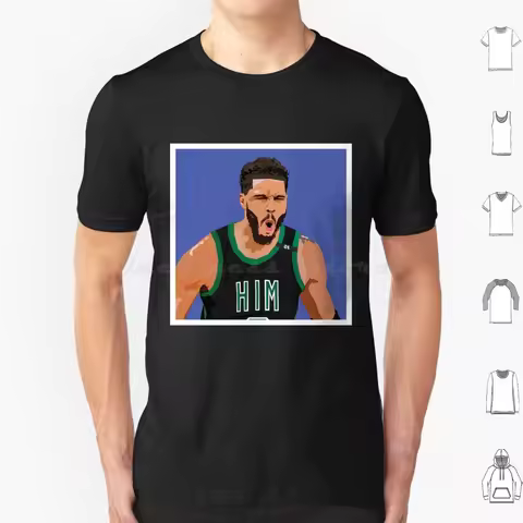 Jayson Tatum Him Portrait T Shirt 6xl Cotton Cool Tee Sports Basketball Him Portrait Jayson Tatum Jt
