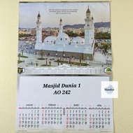 2026 Calendar WORLD MOSQUE 1 & 2 /AO 242 & AO 243/Caturewulan 3 sheets 4 months size 38 cm x 54 cm (