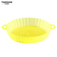 Tianshan Air Fryers Liner Round Easy to Clean High Temperature Resistant Microwave Safe Double Ears Bakeware Silicone Chicken Air Fryers Basket for Cake Shop
