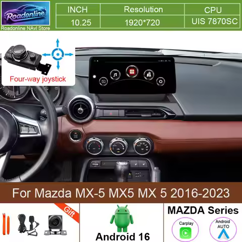 Android 16 Car Radio For Mazda MX-5 MX5 MX 5 2016-2023 with Adapter Multimedia Video Player Stereo N