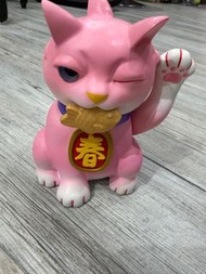INTOY-三面招財貓 ミワ- 三面貓發財 福氣 富貴 公仔 擺件 收藏 擺設 粉紅色 閃電 貓眼 春 櫻花 有餘 魚