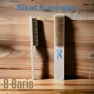 SIKAT KUNINGAN HALUS 8 BARIS PEMBERSIH METAL GAGANG KAYU