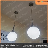 Lampu Gantung Minimalis Kaca Bulat Putih Cafe Restauran Hias 20 Cm 25