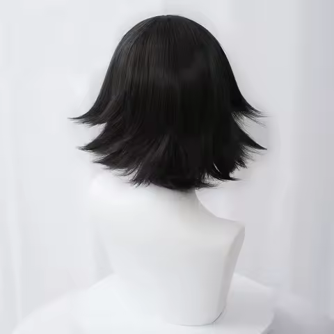 w;2,c\4.g;Anime x Hunter Shizuku Murasaki Cosplay Wig Short Black Styled Heat Resistant Synthetic Ha