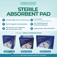 Unigloves Sterile Absorbent Pad Gamgee pad 20s