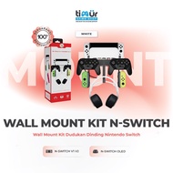 Wall Mount Bracket Rack 2 in 1 Wall Mount Nintendo Switch V1 V2 OLED + Joy-Con Pro Controller Headse