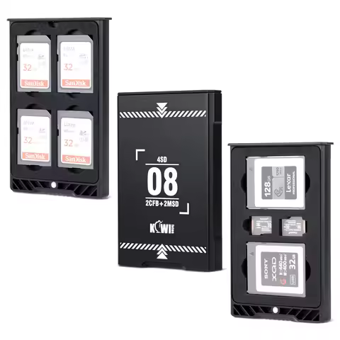 Pop-Up Design Aluminum Shockproof Memory Card Case For SD / Micro SD/ CF Express B / XQD, Double-Sid