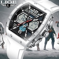 LIGE Original Fashion Watch Men Brand Business Sport Watches Chronograph Quartz Military Waterproof Silica Gel Band Wristwatch LLEO