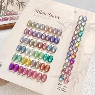Set Milan snow cateye  24 สี สีเจล เล็บเจล