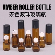 1ml 2ml 3ml 5ml Amber Glass Roller Bottle with Stainless Steel Ball for Essential Oil Perfume/ Botol Kaca Roller褐色滚珠玻璃瓶