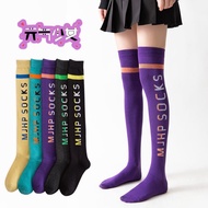 Over-the-Knee Stockings Female Spring Autumn Student High Socks Korean Version Trendy Bright Color A