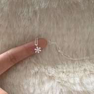 Taiwan Ready Stock Can Receive Tickets YQJR Titanium Steel Necklace Zircon Snowflake Female Simple D