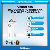 Riversong Vision 35S Powerbank (20,000mAh Battery Capacity)(35W Fast Charging) - 2 year Warranty by 