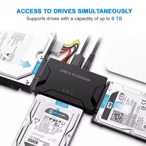 SATA/IDE to USB 3.0 Adapter Hard Drive Adapter Converter for Universal 2.5/3.5 Inch IDE SATA HDD SSD