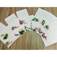 10 sheets of calligraphy art paper, a3 size rough paper with many printed patterns