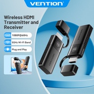 Vention 1080P@60Hz Wireless HDMI Transmitter & Receiver Kit, 5GHz Portable HDMI Extender for Laptop 