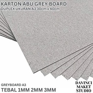 (Grey) Karton Abu Bahan Maket 1mm 2mm 3mm A3 30cm x 40cm - Grey Board Carton Duplex Kertas Duplek