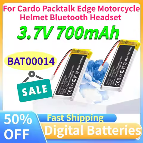 Upgrade 3.7V 700mAh Li‑Po Replacement Battery BAT00014 for Cardo Packtalk Edge Motorcycle Helmet Blu