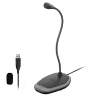 USB Microphone, Plug & Play Microphone for PC, Desktop Omnidirectional Condenser Laptop Mic, Mute Bu