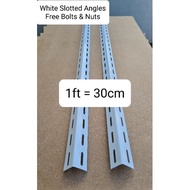 White Slotted Angle Bar - 1ft