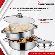 Express 28cm 2 Layer Steam Pot Steamer Cookware Pot High Quality Thick Stainless Steel Hot SteamedPo
