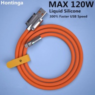 Hontinga 120W 6A Super Fast Charge iphone 14 Plus Pro Max Apple Lightning To USB C to Lightning Liquid Silicone Cable Quick Charge USB Cable For iphone 13 12 11 Pro Max Ipad Bold Data Line